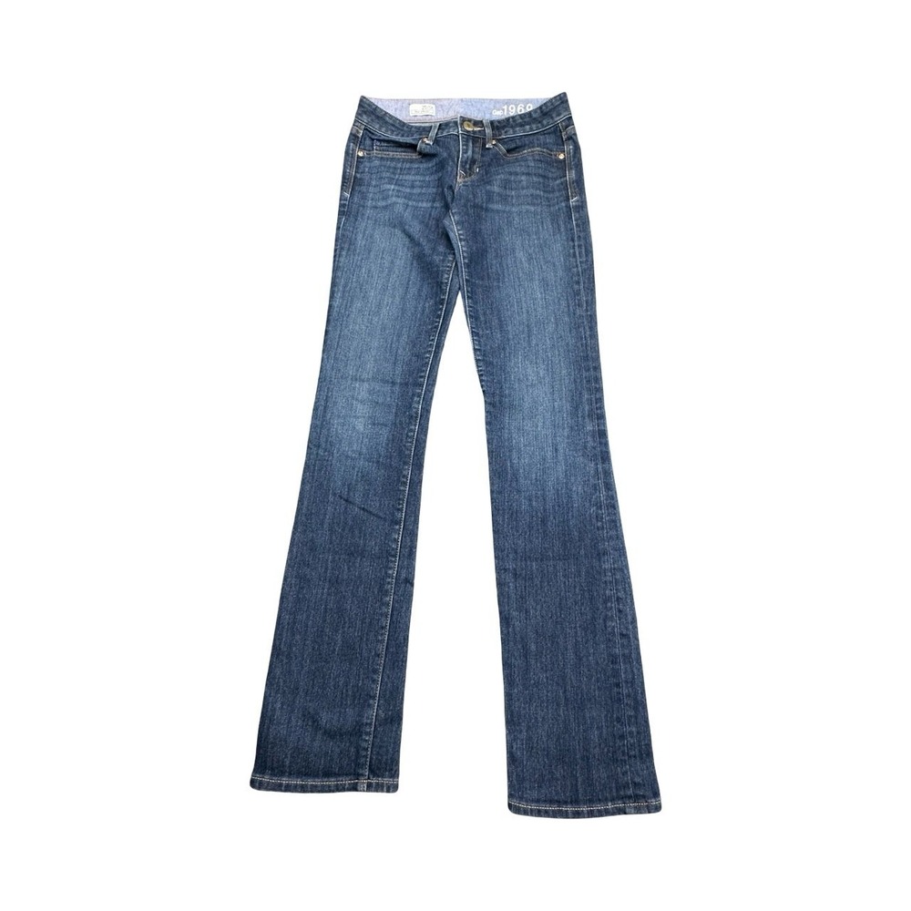 Gap Jeans Womens 25/0r Blue Real Straight 1969 Dark Wash Stretch Denim